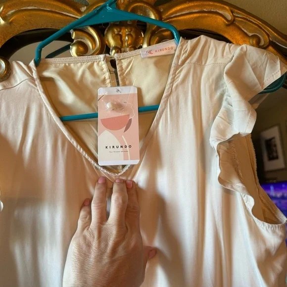 Medium sleeveless tiered, flowy mini dress - Picture 5 of 6